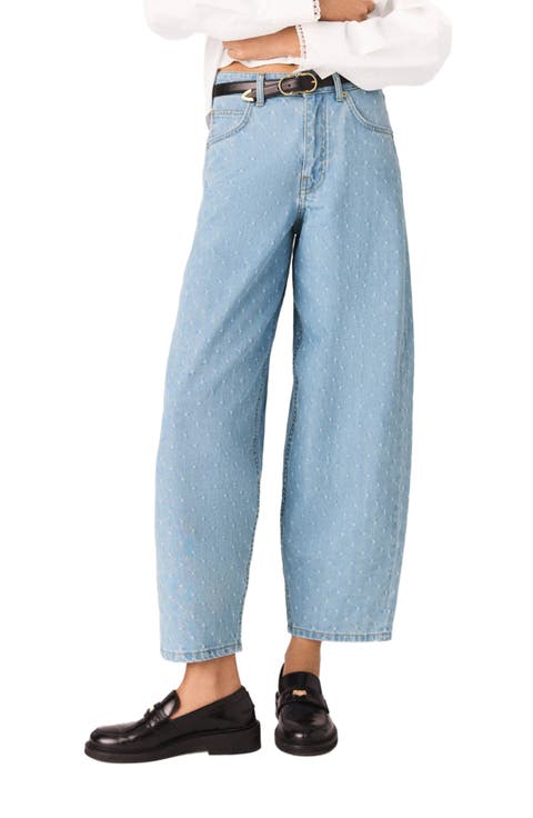 Textured balloon jeans