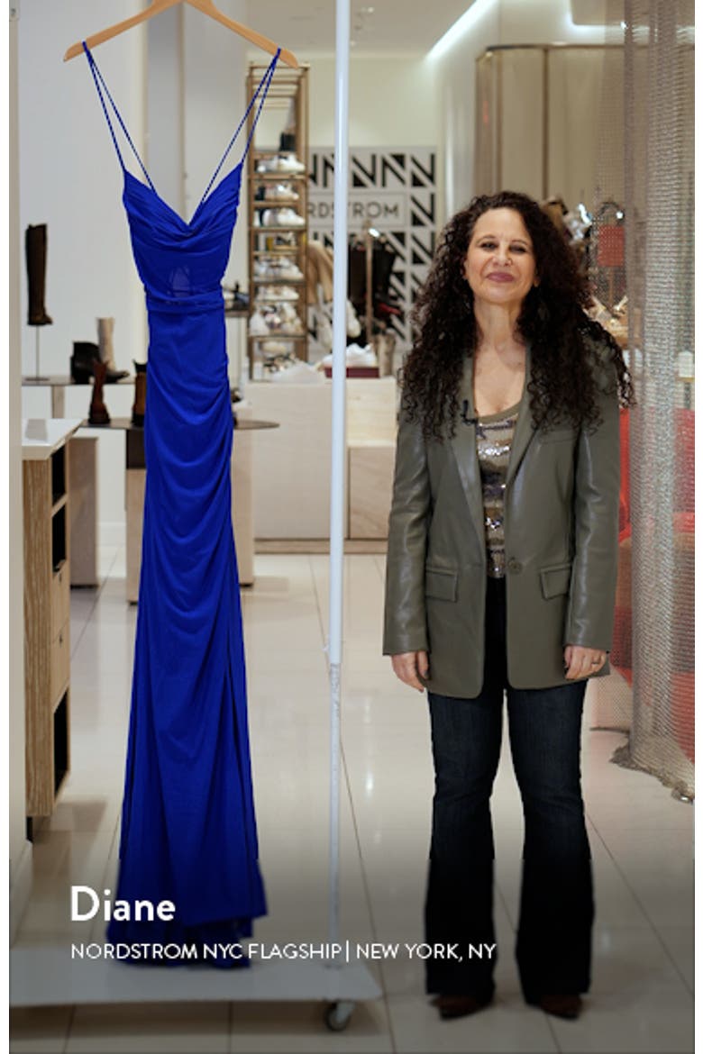 Chic Long Net Jersey Dress with Lace Up Back video