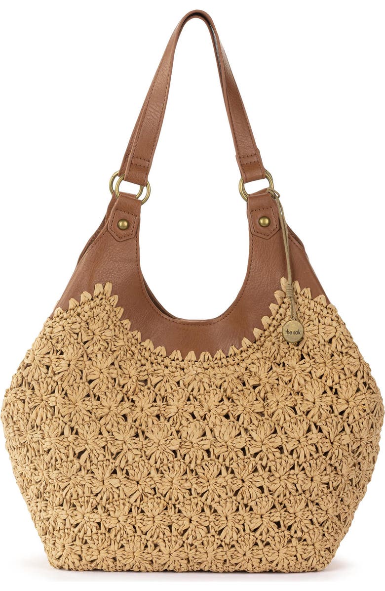 The Sak Roma Shopper Hand Crochet Tote Bag, Main, color, Natural Primrose Straw