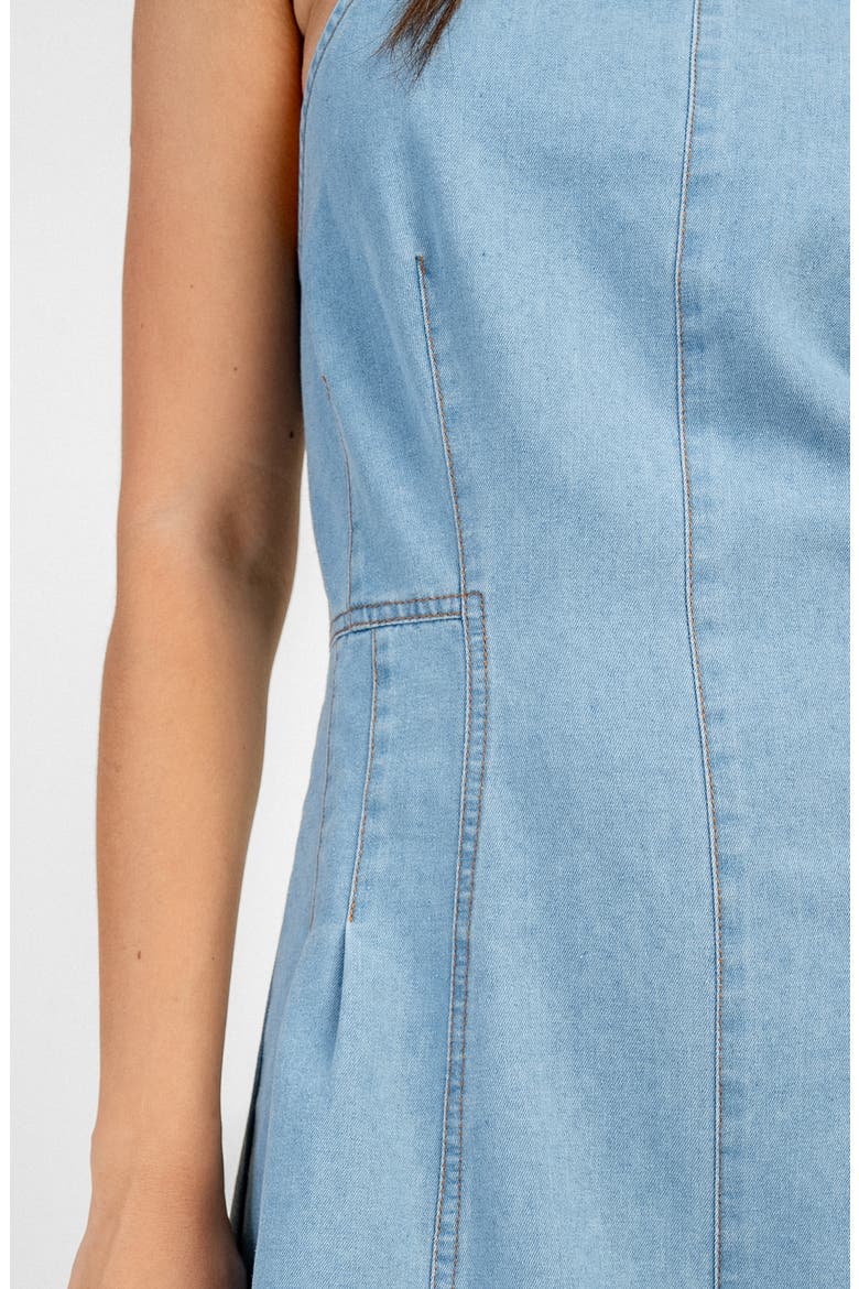 Seamed Detail Denim Romper, Main, color, DENIM