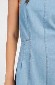 Collabo Seamed Detail Denim Romper