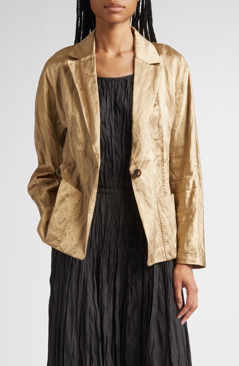 Pintuck Back Satin Jacket