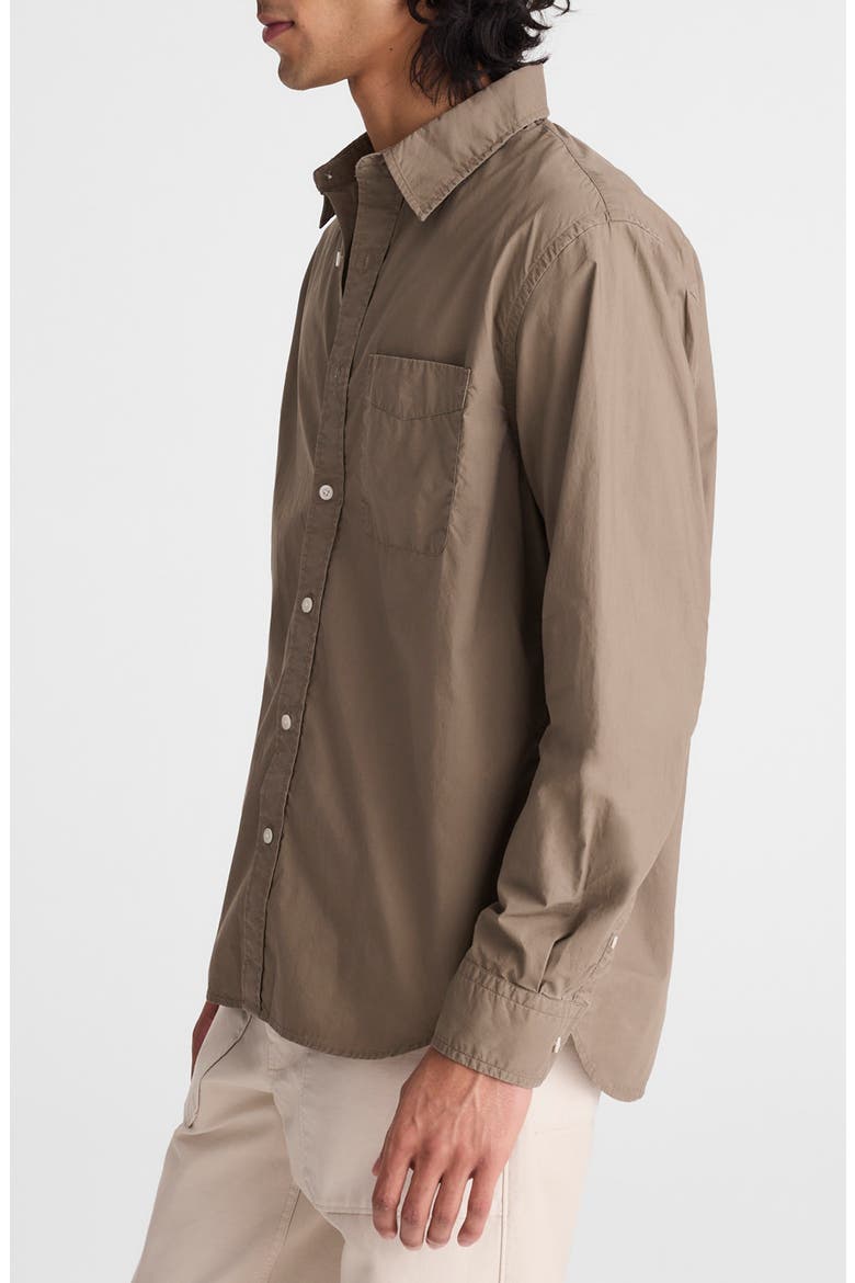 Stripe Poplin Button-Up Shirt, Alternate, color, DARK DRIFTWOOD
