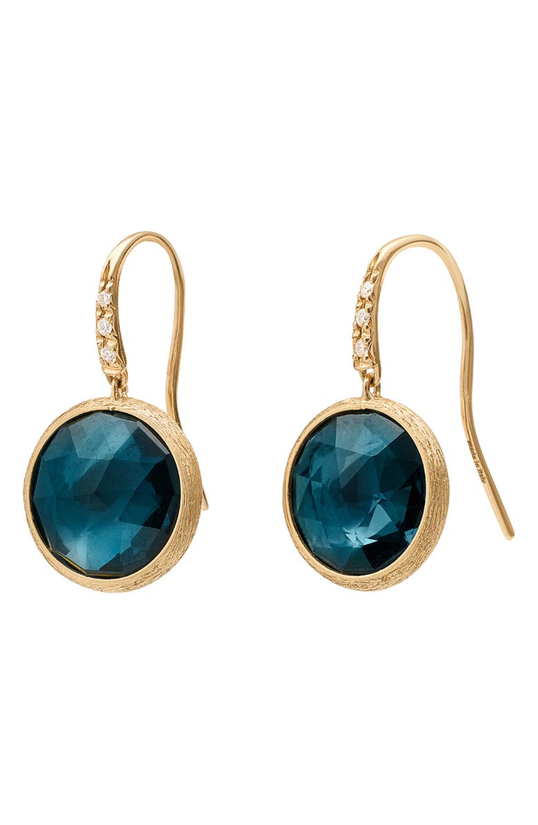 Marco Bicego Jaipur London Blue Topaz & Diamond Drop Earrings, Alternate, color,