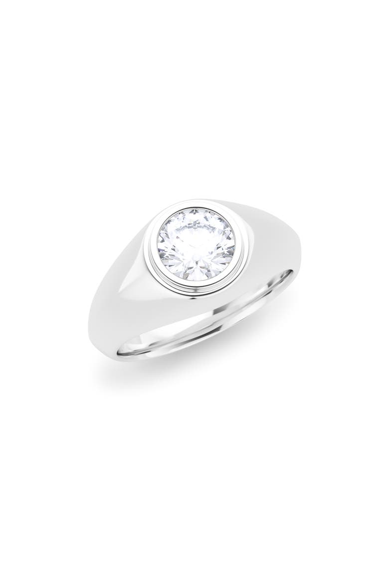 Men's Round Brilliant Lab Created Diamond Ring, Main, color, 18K WHITE GOLD