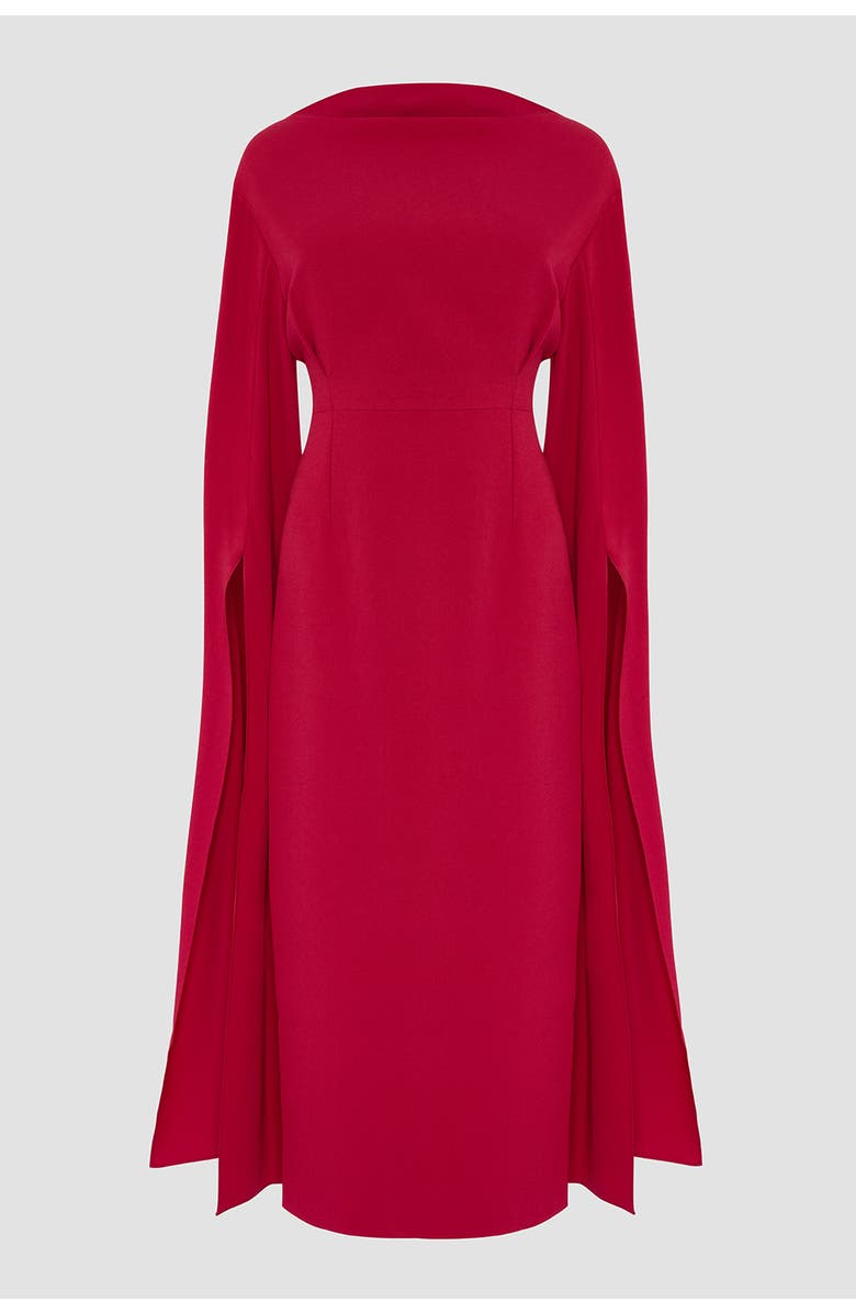 Roksanda Nour Crepe Caped Midi Dress, Alternate, color, Amaranthus