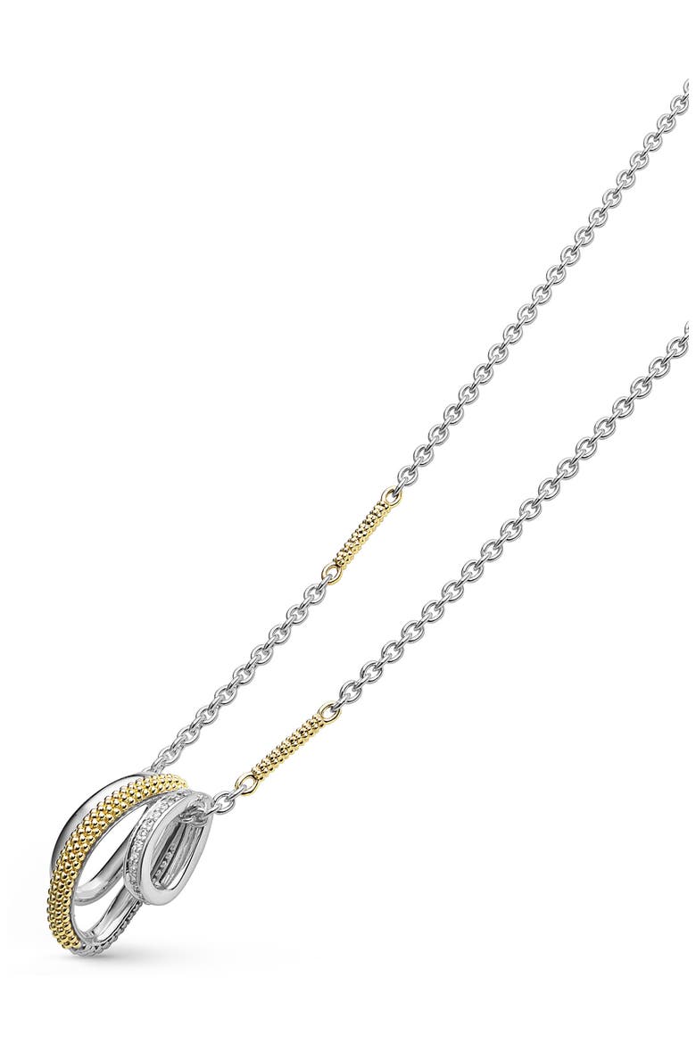 Caviar Lux Pavé Diamond Pendant Necklace, Alternate, color, TWO-TONE