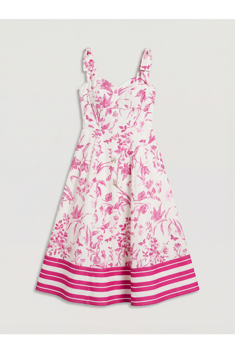 Panelled Fit And Flare Midi Dress, Alternate, color, Ivory