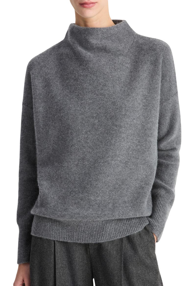 Boiled Cashmere Funnel Neck Pullover, Main, color, 068HGH-H GRAPHITE