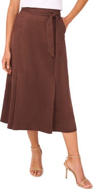 Halogen® Faux Suede Faux Wrap Skirt