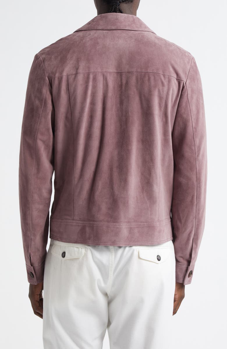 Eleventy Leather Utility Jacket, Alternate, color, Berry