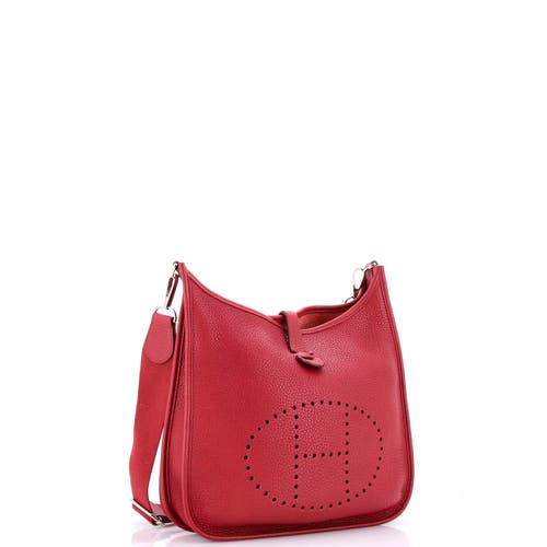 Pre-owned Hermes Hermes Evelyne Bag Gen Iii Clemence Pm In Red