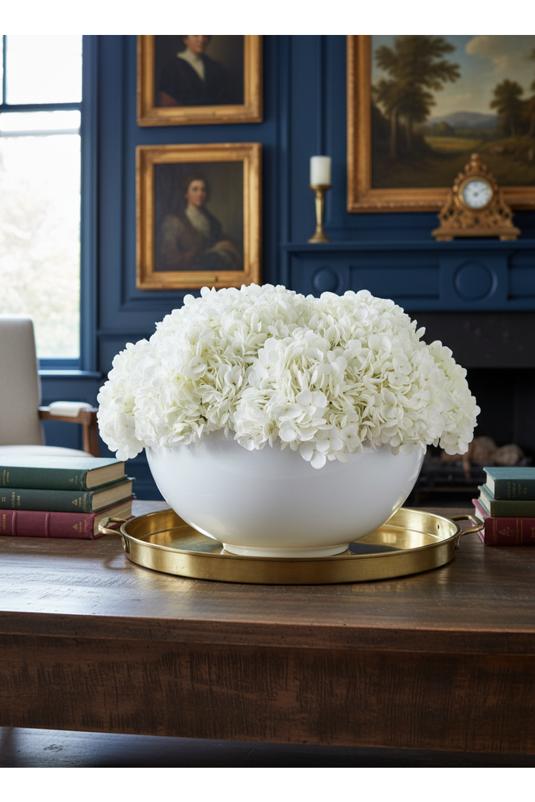 Lumi Large RealTouch Hydrangea Centerpiece, Alternate, color, Snow