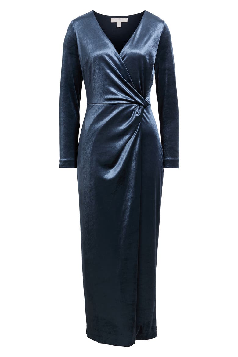 Twist Long Sleeve Maxi Dress, Alternate, color, NAVY IRIS
