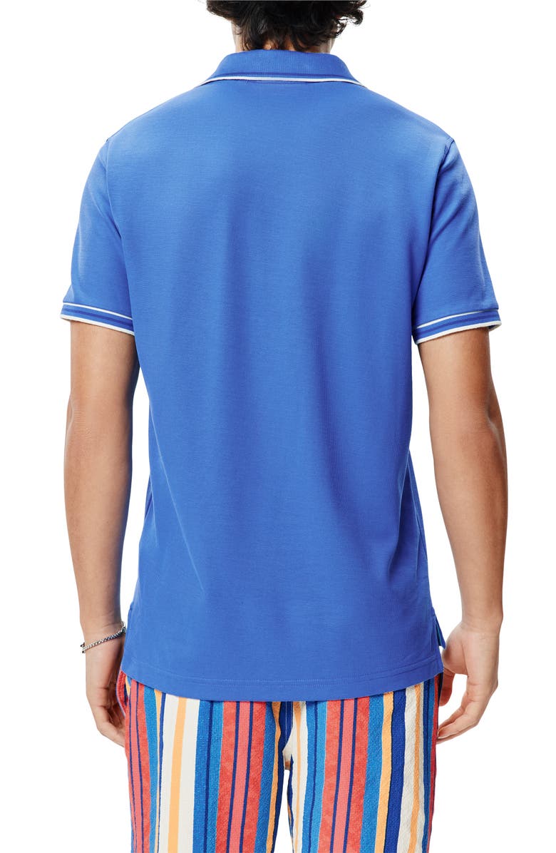 Psycho Bunny Brad Tipped Cotton Piqué Polo, Alternate, color, Amparo Blue