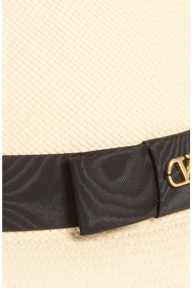 VLOGO Siganture Straw Fedora, Alternate, color, NATURAL/ BLACK