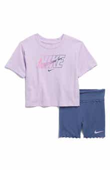 Nike Kids' Swoosh Graphic T-Shirt & Bike Shorts Set