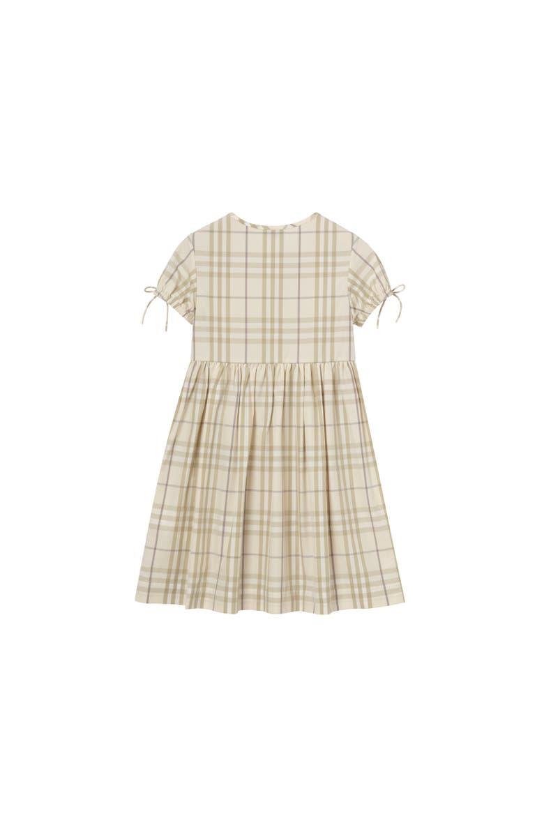 Burberry Check Cotton Dress, Alternate, color, Sesame Beige