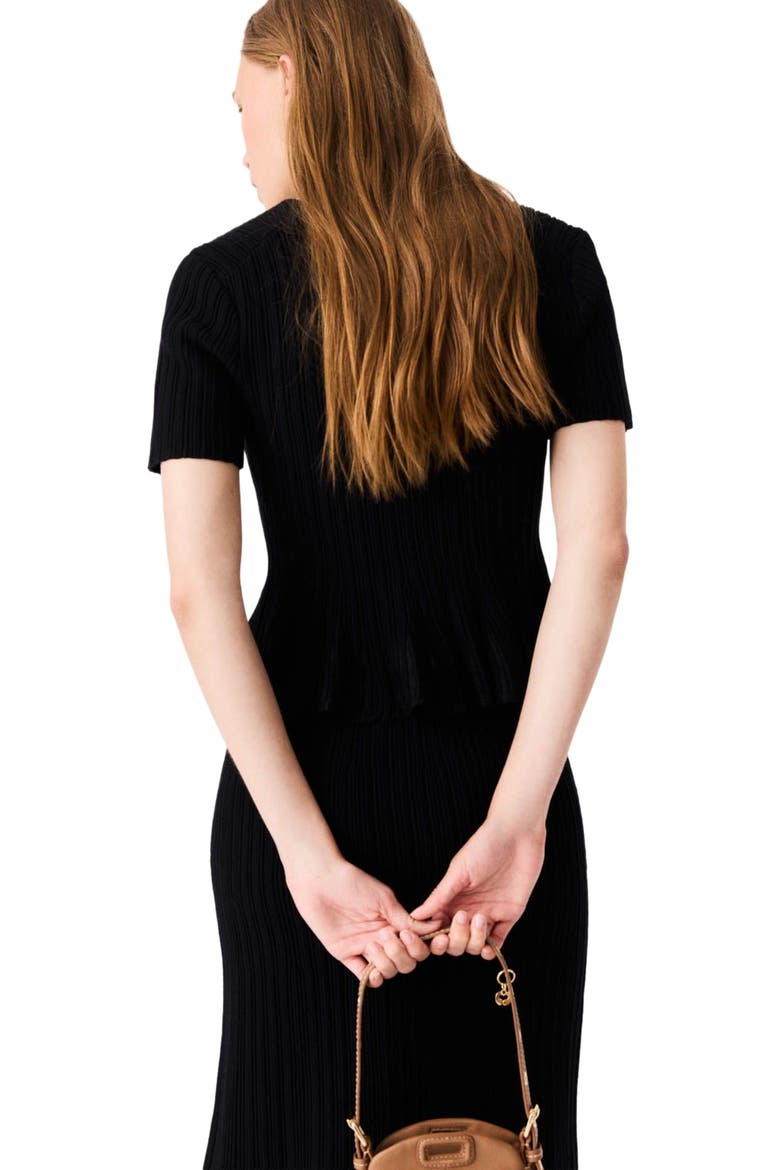 Peplum cardigan, Alternate, color, Black