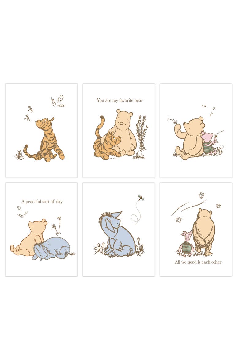 Disney Baby Classic Pooh Unframed Nursery/Child Wall Art, Alternate, color, White