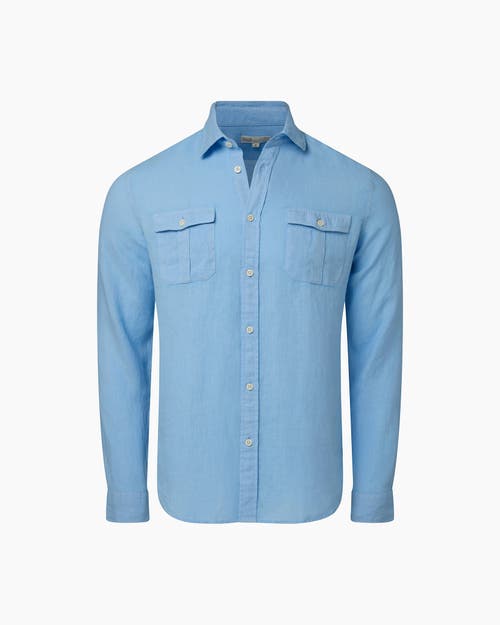 Onia Garment Dye Linen Standard Fit Shirt In Light Blue