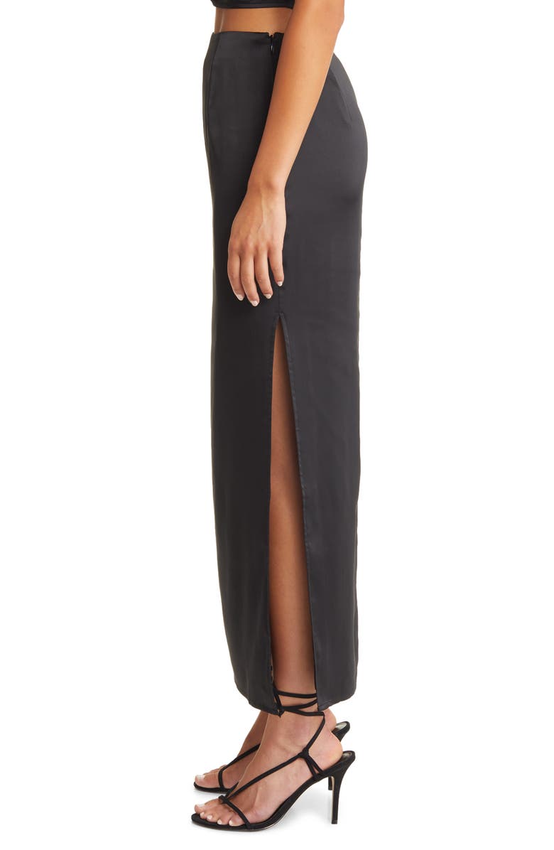 Open Edit Side Slit Satin Skirt, Alternate, color, 