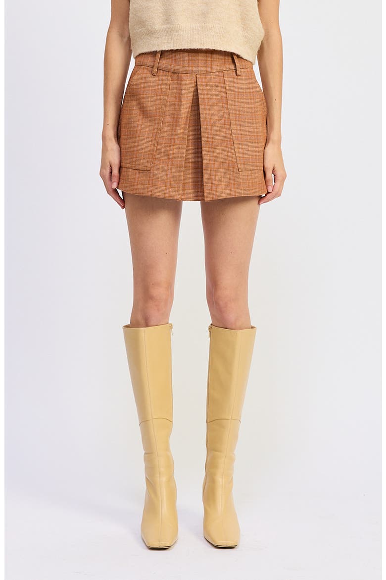 Leighton Plaid Skort, Main, color, BURNT ORANGE