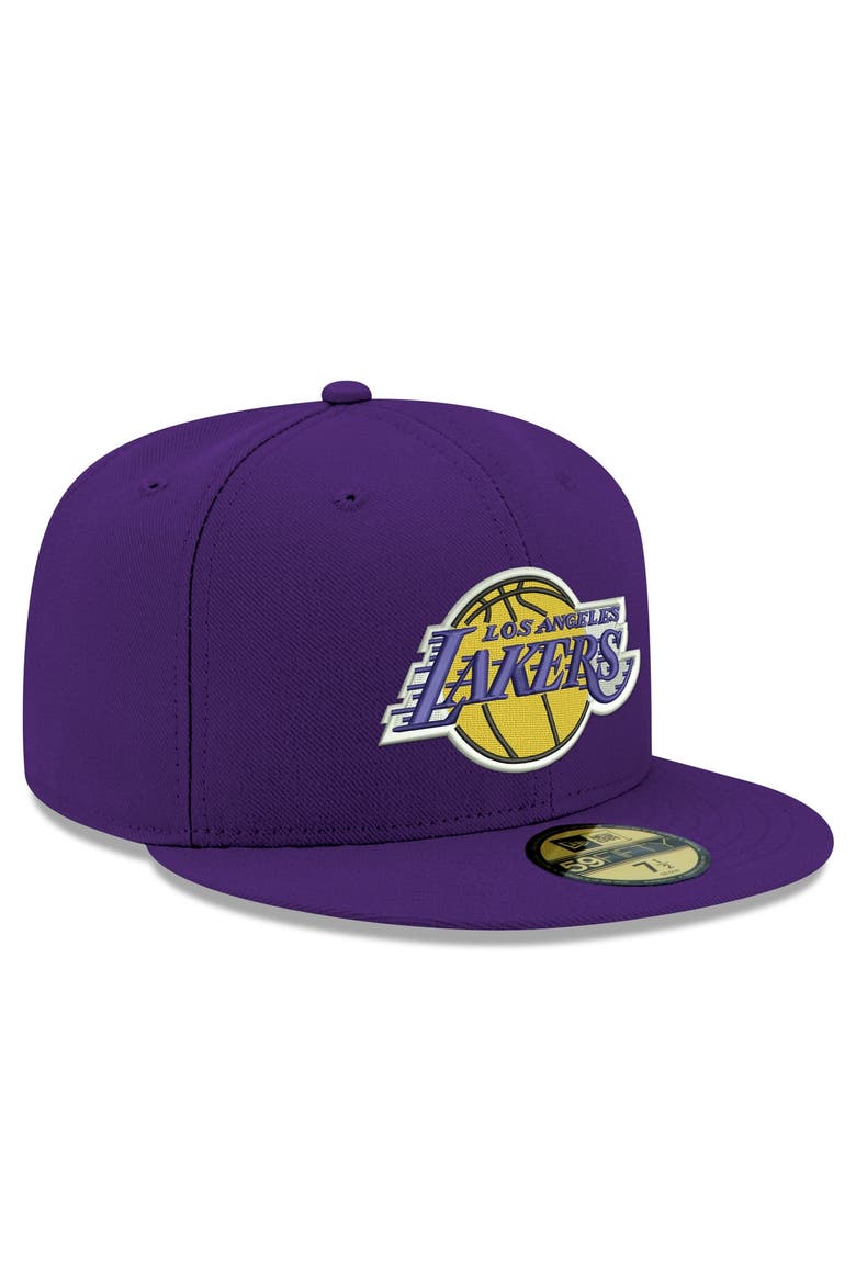 Men's New Era  Purple Los Angeles Lakers Team 59FIFTY Fitted Hat, Alternate, color, Purple