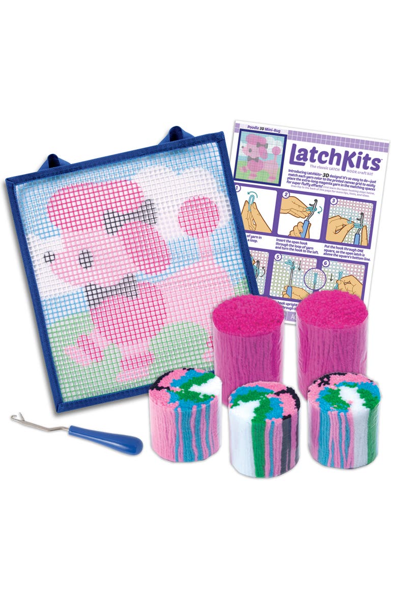 Poodle 3D Minirug, Craft Activity Kit, 12 X 11 Inches, Kids 6+, Main, color, Multicolored