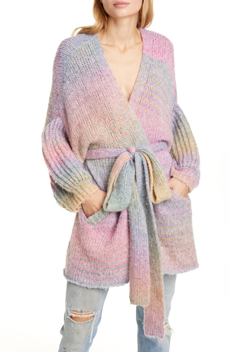 LoveShackFancy Brady Belted Cardigan, Main, color, 