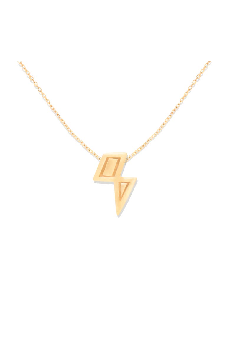 Campbell + Charlotte Mini Juju Lightning Bolt Charm Necklace, Main, color, Gold