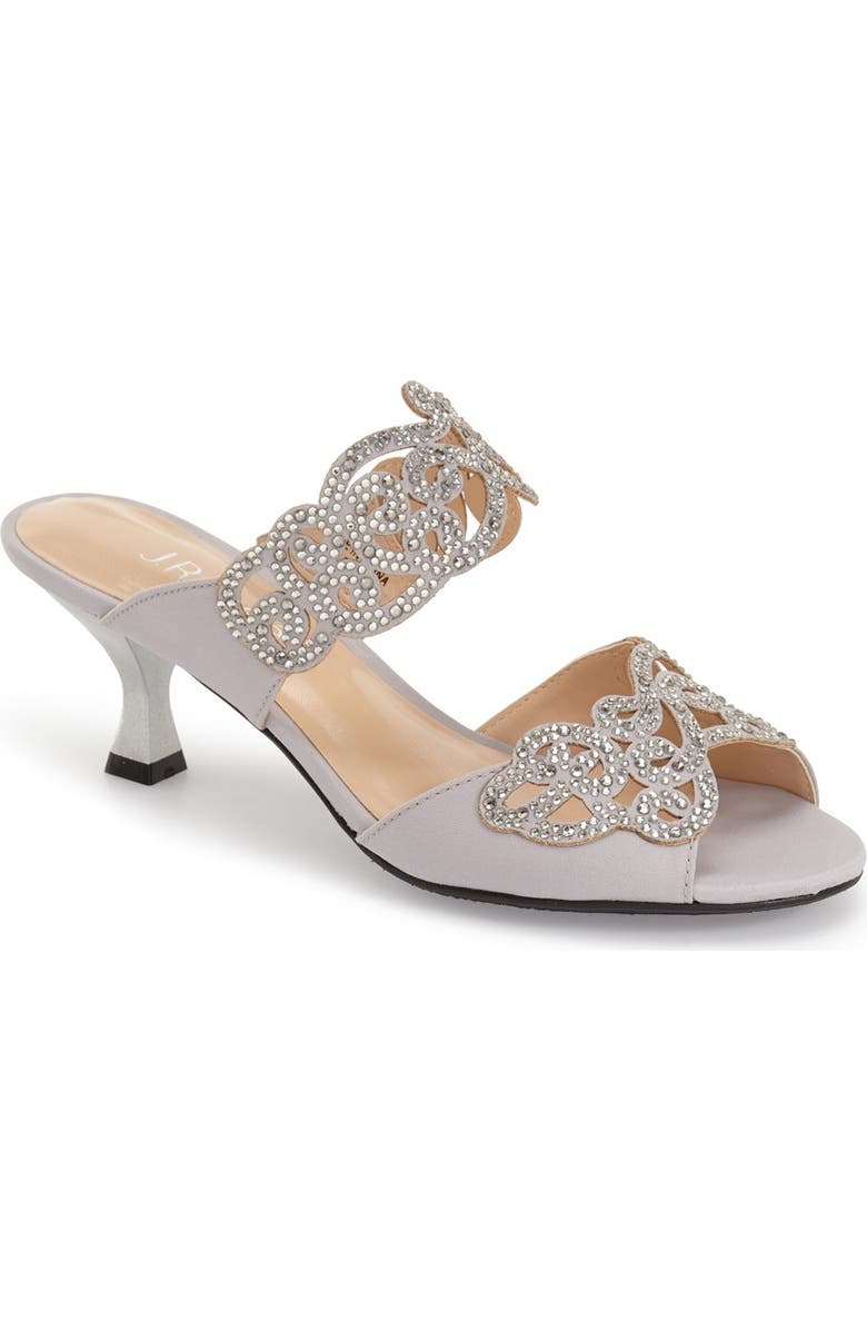 J. Reneé 'Francie' Evening Sandal, Main, color, Silver