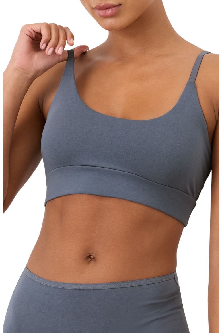 Everyday Strappy Scoop Bralette Made With Organic Cotton, Main, color, Light Steel Blue