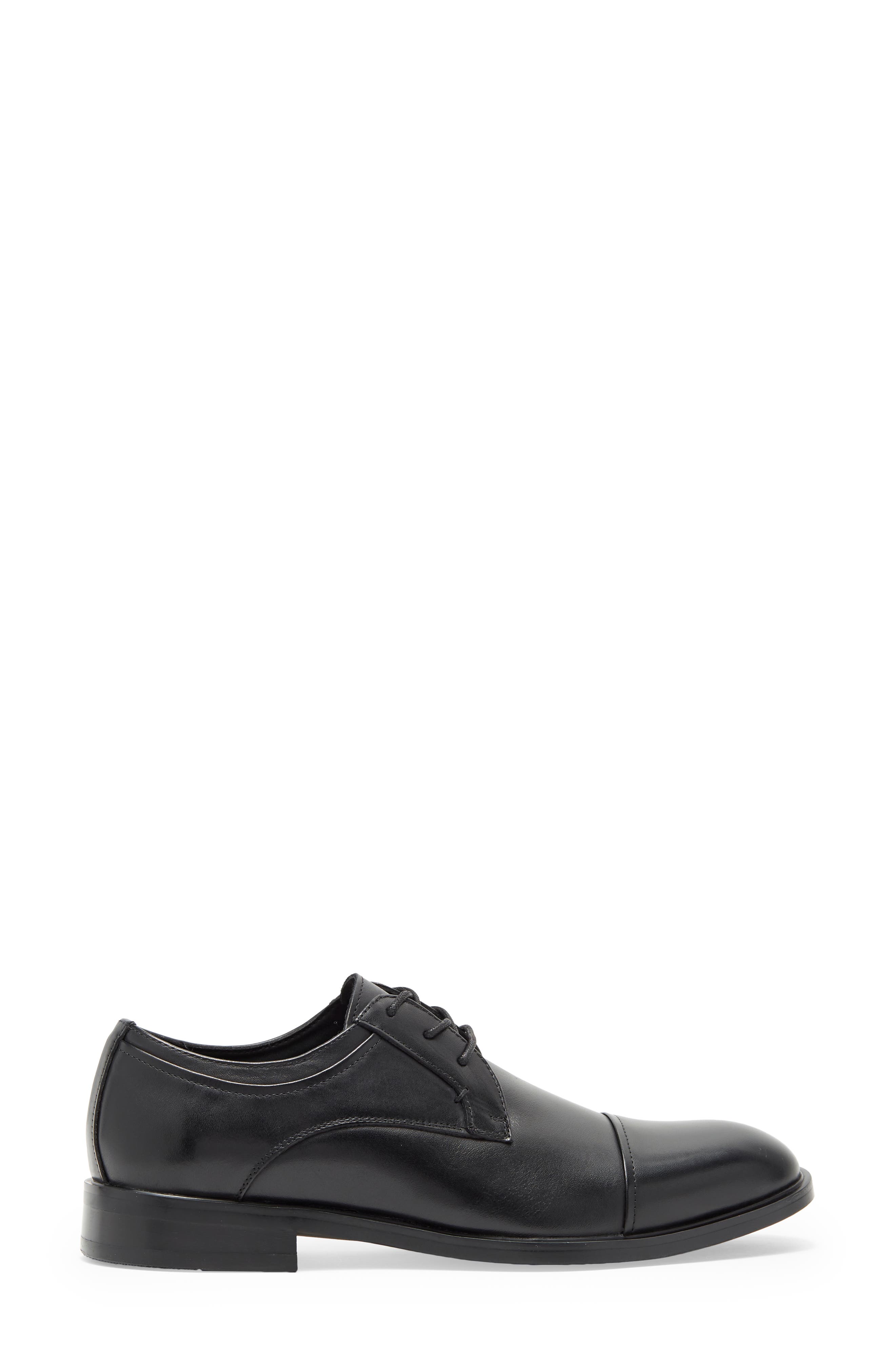 NORDSTROM RACK Greyson Cap Toe Leather Derby, Alternate, color, Black