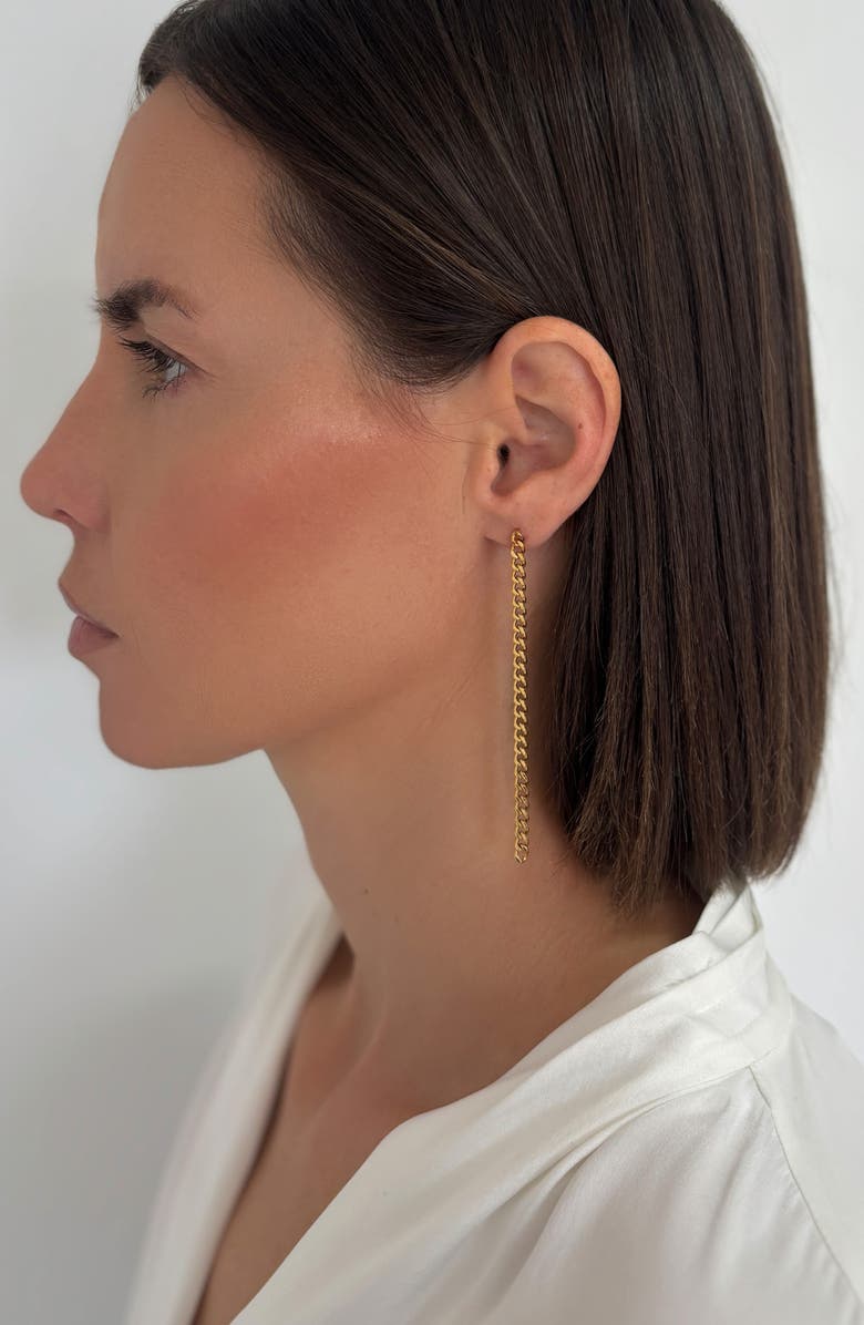 st. Moran Curb Chain Drop Earrings, Alternate, color, Gold