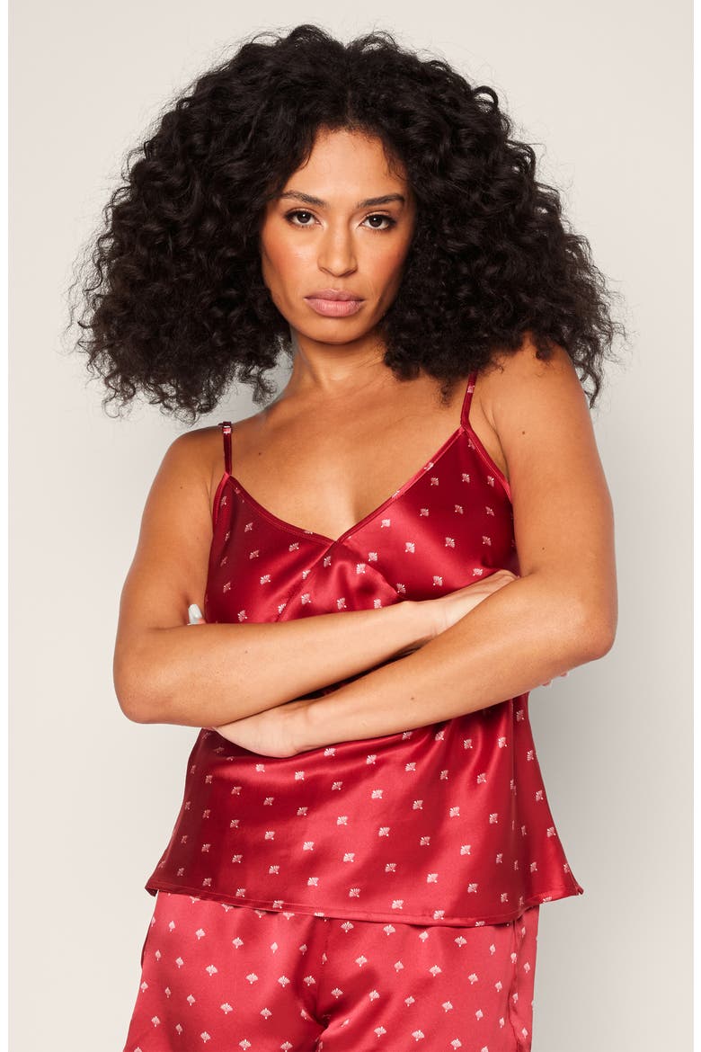 Mulberry Silk Short Pajamas, Alternate, color, RED