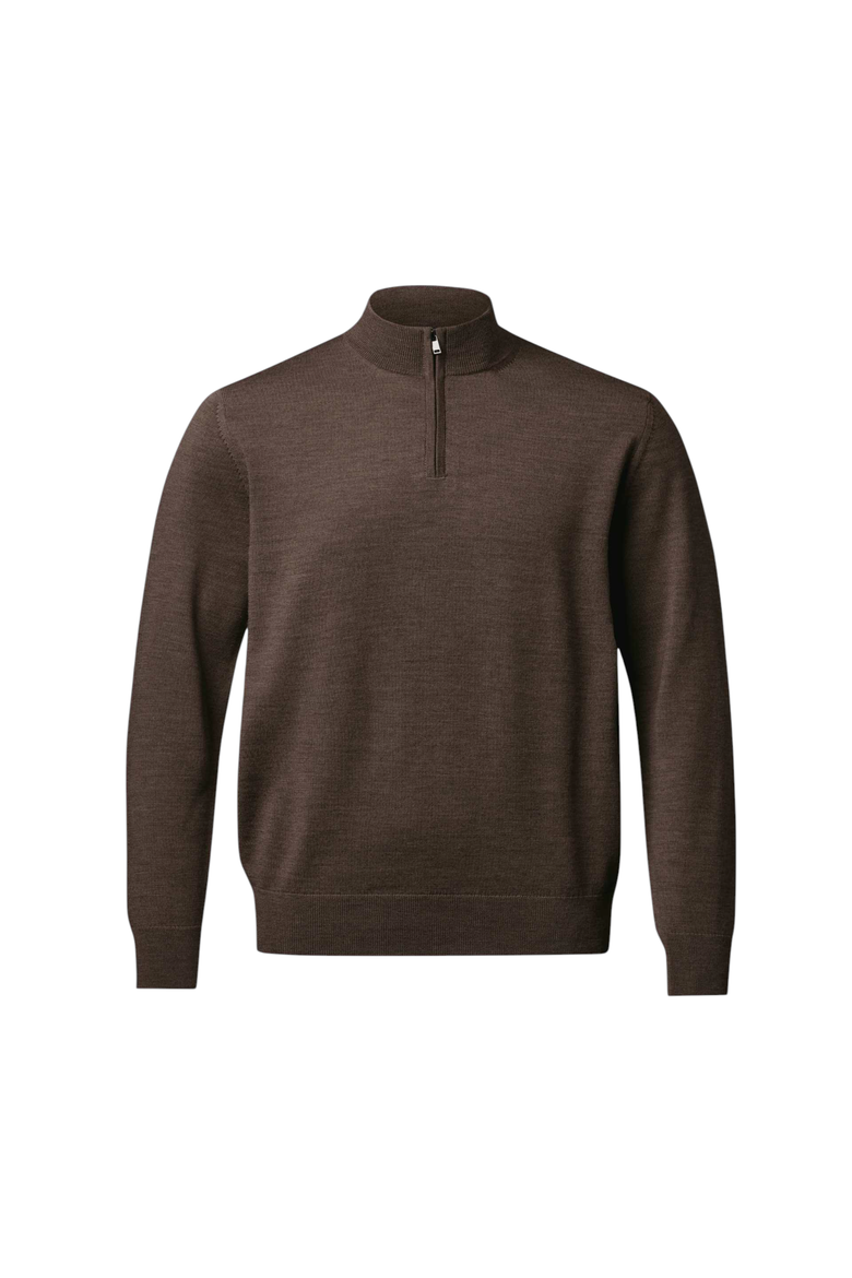 Merino Zip Neck Long Sleeve Sweater, Alternate, color, Mustard