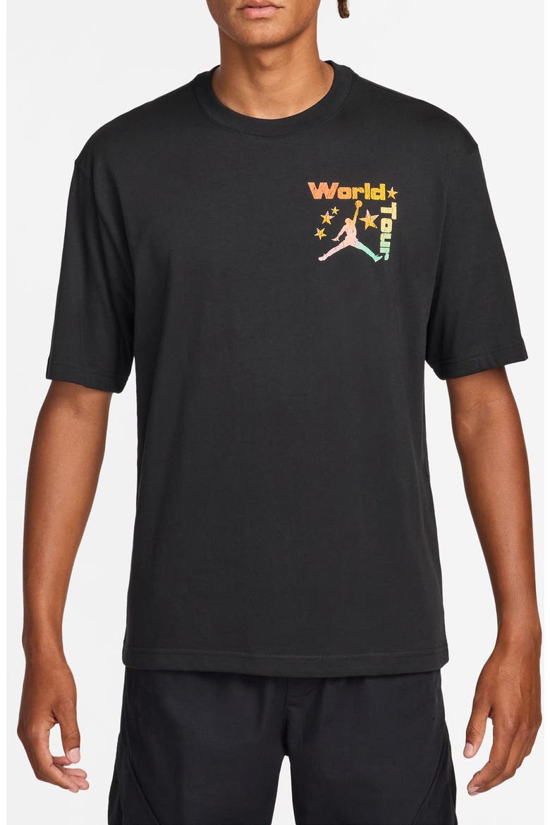World Tour Cotton Graphic T-Shirt, Main, color, BLACK