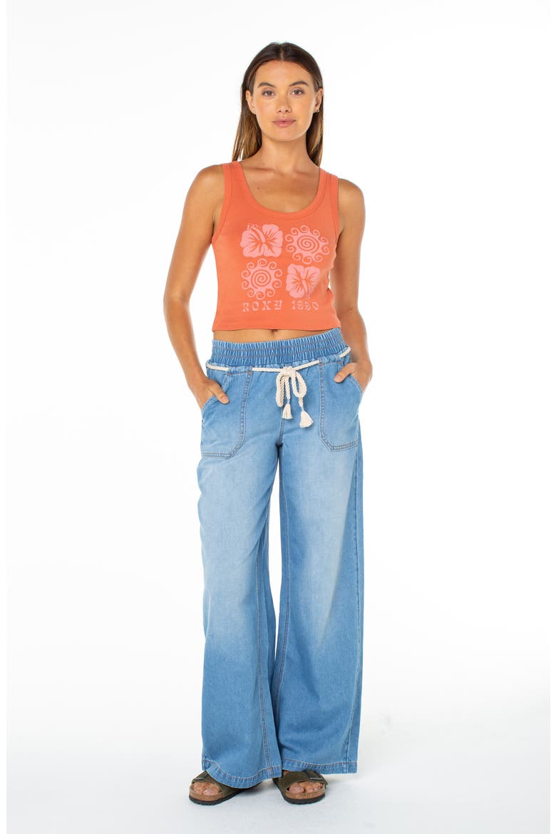 Hibiscus Swirl Graphic Tank, Alternate, color, GINGER SPICE