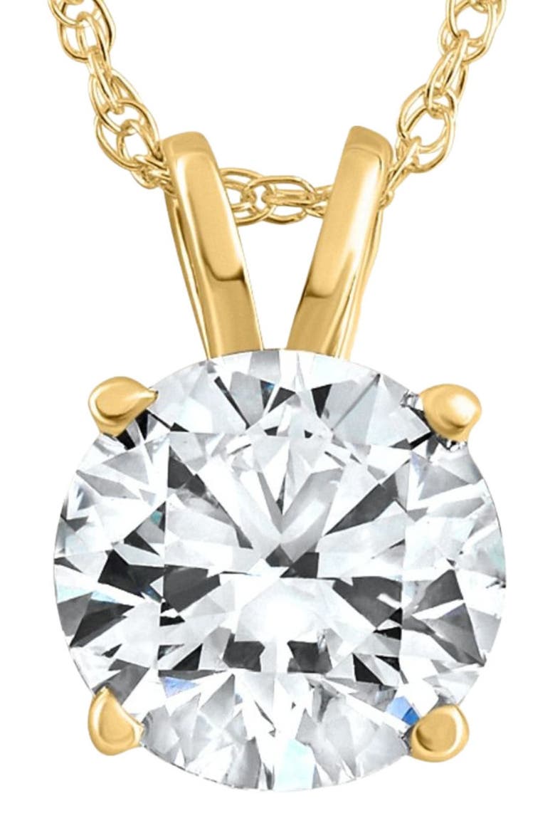Certified 2 1/2Ct Diamond Solitaire Pendant Gold Necklace Lab Grown, Main, color, Yellow Gold