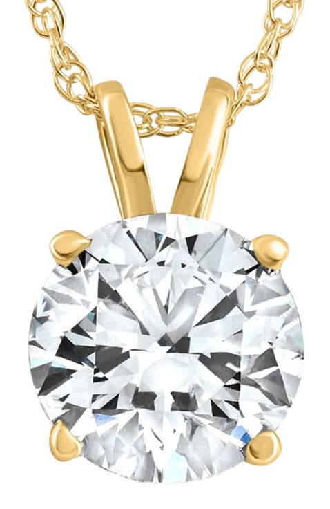 Certified 2 1/2Ct Diamond Solitaire Pendant Gold Necklace Lab Grown (GH,VS2-SI1)