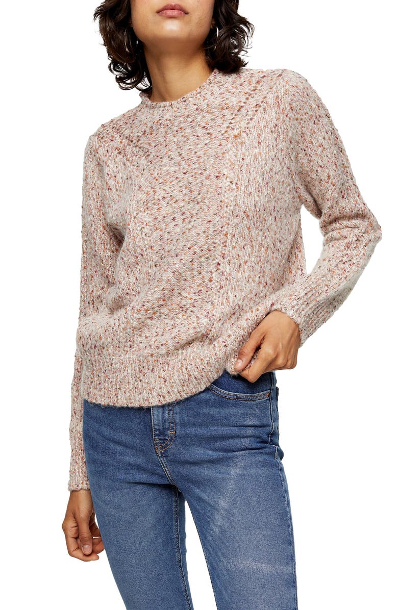 Topshop Pointelle Sweater, Main, color, 