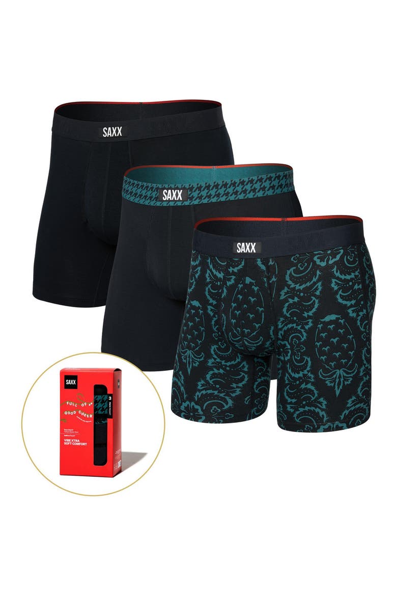 Vibe Xtra Boxer Briefs, Alternate, color, PINEAPPLE/ HOUNDSTOOTH/ BLACK