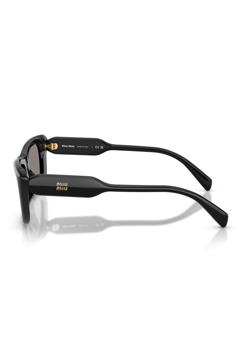56mm Rectangular Sunglasses, Alternate, color, BLACK / DARK GREY