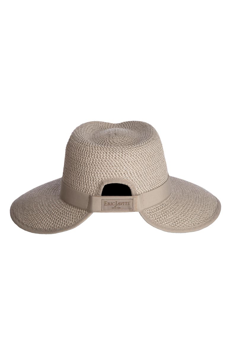 Eric Javits Sun Crest Packable Hybrid Straw Fedora Visor, Alternate, color,
