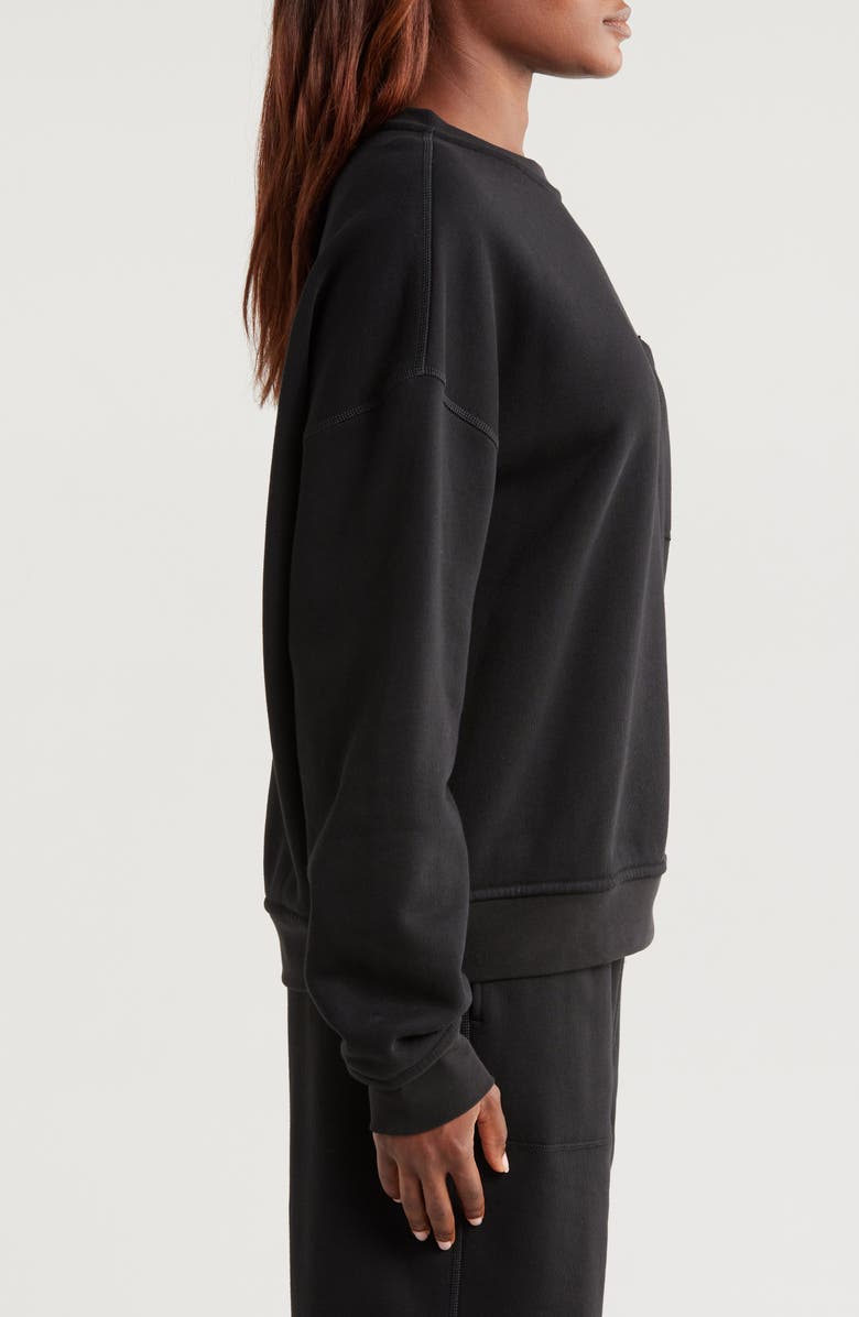 Lunya Silksweats<sup>™</sup> Oversize Cotton Blend Pajama Sweatshirt, Alternate, color, Immersed Black