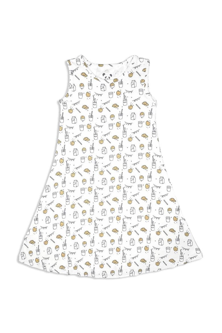 Kids' Milk & Cookies White Sleeveless Dress, Main, color, Milk & Cookies