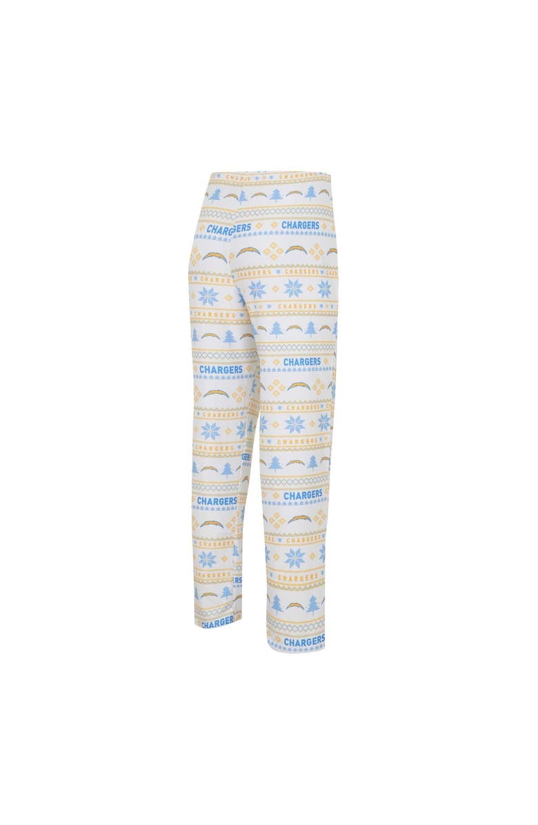 CONCEPTS SPORT Men's Concepts Sport White/Powder Blue Los Angeles Chargers Tinsel Raglan Long Sleeve T-Shirt & Pants Sleep Set, Alternate, color, White