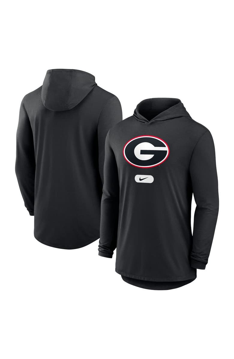 Nike Men's Nike Black Georgia Bulldogs Lightweight Performance Long Sleeve Hoodie T-Shirt, Main, color, Black