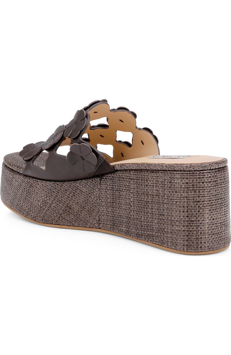 Badgley Mischka Collection Wendall Platform Wedge Slide Sandal, Alternate, color, Brown Leather